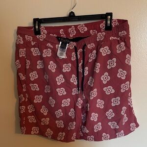 Brooks Brothers Red Patterned Swim Trunks